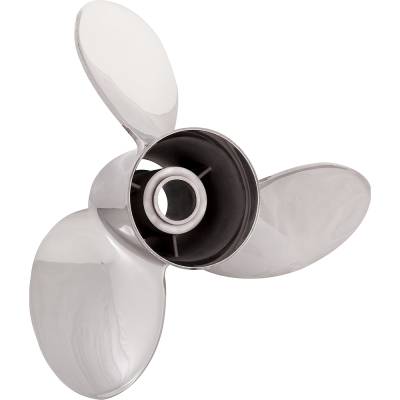 Rareelectrical - New Stainless Steel Propeller Compatible With Johnson/Evinrude V6 Commercial 15 Spline 150 155 - Image 1