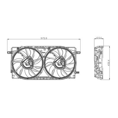 Rareelectrical - New Dual Cooling Fan Compatible With Ford Bronco Base Outer Banks Sport Utility 2.7L V6 164Ci - Image 3
