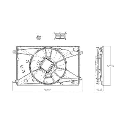 Rareelectrical - New Dual Radiator & Condenser Fan Compatible With Toyota 2023 2024 By Part Numbers To3115222 - Image 3