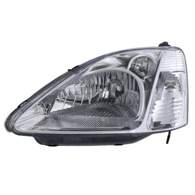 Rareelectrical - New Left Headlights Compatible With Honda Civic 1.7L 2.0L 2002 2003 By Part Numbers Ho2518103 - Image 1