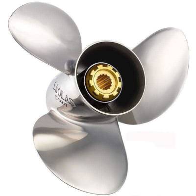 Rareelectrical - New Stainless Steel Propeller Compatible With Yamaha T25 4-Cyc. High Thrust 13 Spline 25 2010-2021 - Image 1