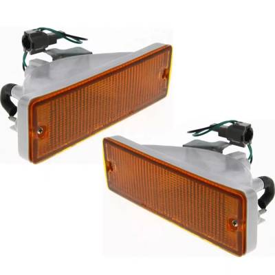 Rareelectrical - New Pair Of Front Parking Lights Compatible With Nissan D21 E Se Xe Extended Standard Cab Pickup - Image 3