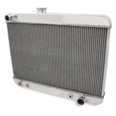 New Polished Aluminum Radiator Compatible With Pontiac Gto Base 8 Cyl 6.4L Tempest Base 6 Cyl 3.5L