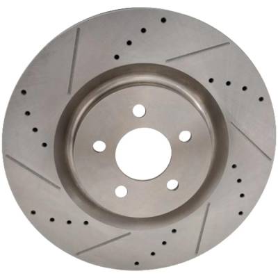 Rareelectrical - New Cross-Drilled And Slotted Brake Disc Compatible With Ford Mustang Shelby Gt500kr 8 Cyl 5.4L - Image 3