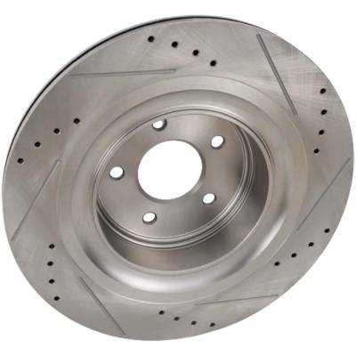 Rareelectrical - New Cross-Drilled And Slotted Brake Disc Compatible With Infiniti Nissan 350Z Touring 6 Cyl 3.5L Q60 - Image 2