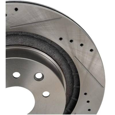 Rareelectrical - New Cross-Drilled And Slotted Brake Disc Compatible With Infiniti Nissan 350Z Touring 6 Cyl 3.5L Q60 - Image 4