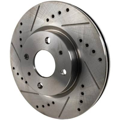 Rareelectrical - New Cross-Drilled And Slotted Brake Disc Compatible With Ford Focus S 4 Cyl 2.0L Focus Sel 4 Cyl - Image 1