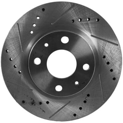 Rareelectrical - New Cross-Drilled And Slotted Brake Disc Compatible With Ford Focus S 4 Cyl 2.0L Focus Sel 4 Cyl - Image 3