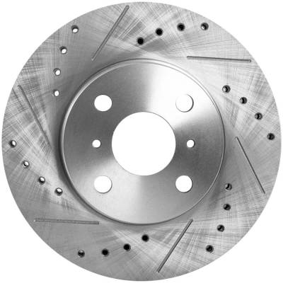 Rareelectrical - New Cross-Drilled And Slotted Brake Disc Compatible With Scion Xa Base 4 Cyl 1.5L Xb Base 4 Cyl 1.5L - Image 1