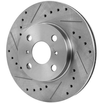 Rareelectrical - New Cross-Drilled And Slotted Brake Disc Compatible With Scion Xa Base 4 Cyl 1.5L Xb Base 4 Cyl 1.5L - Image 3