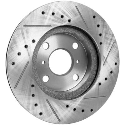Rareelectrical - New Cross-Drilled And Slotted Brake Disc Compatible With Scion Xa Base 4 Cyl 1.5L Xb Base 4 Cyl 1.5L - Image 5