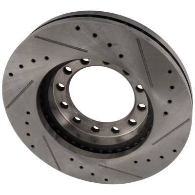 Rareelectrical - New Cross-Drilled And Slotted Brake Disc Compatible With Chevrolet Gmc Isuzu W3500 Forward W3s042 4 - Image 2
