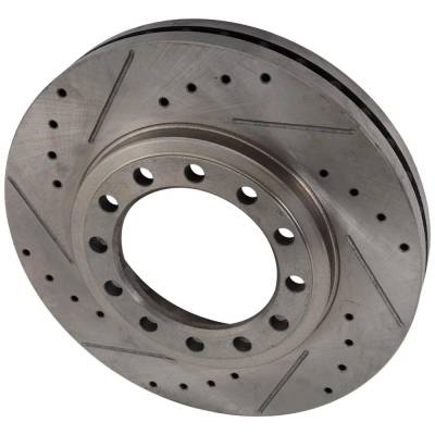 Rareelectrical - New Cross-Drilled And Slotted Brake Disc Compatible With Chevrolet Gmc Isuzu W3500 Forward W3s042 4 - Image 3