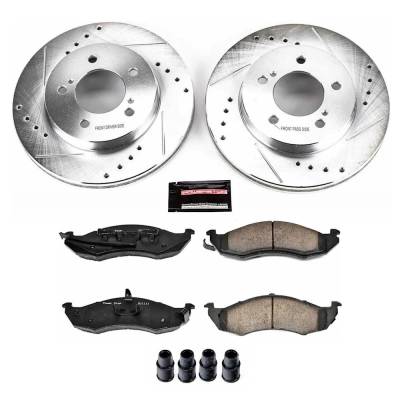 Rareelectrical - New Cross-Drilled Brake Disc And Pad Kit Compatible With Mercury Nissan Villager Gs 6 Cyl 3.0L - Image 2