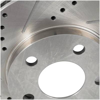 Rareelectrical - New Cross-Drilled And Slotted Brake Disc Compatible With Chevrolet Oldsmobile Pontiac Grand Am Se 4 - Image 4