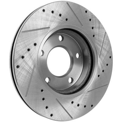 Rareelectrical - New Cross-Drilled And Slotted Brake Disc Compatible With Mazda 3 Sport Gs 4 Cyl 2.0L 3 Gx 4 Cyl 2.0L - Image 5