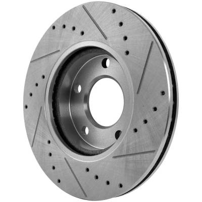 Rareelectrical - New Cross-Drilled And Slotted Brake Disc Compatible With Mazda 3 Sport Gs 4 Cyl 2.0L 3 Gx 4 Cyl 2.0L - Image 6