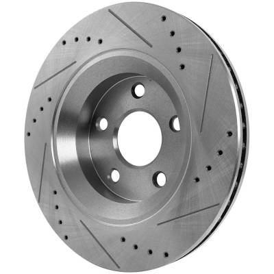 Rareelectrical - New Cross-Drilled And Slotted Brake Disc Compatible With Jeep Wrangler Jk Unlimited Sport S 6 Cyl - Image 6