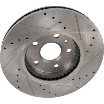 Rareelectrical - New Cross-Drilled And Slotted Brake Disc Compatible With Cadillac Cts Luxury 6 Cyl 3.0L Cts - Image 2