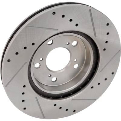 Rareelectrical - New Cross-Drilled And Slotted Brake Disc Compatible With Acura Rl Base 6 Cyl 3.7L Rl Elite 6 Cyl - Image 2