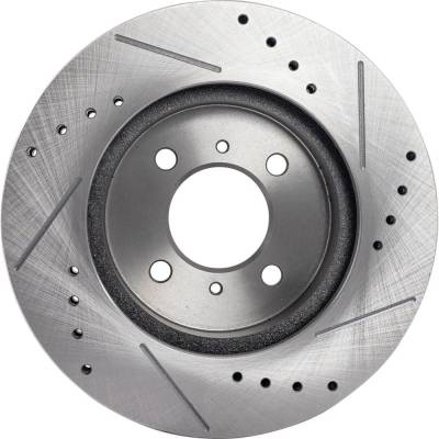 Rareelectrical - New Cross-Drilled And Slotted Brake Disc Compatible With Mitsubishi Lancer Es 4 Cyl 2.0L Mirage De 4 - Image 4