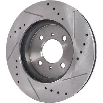 Rareelectrical - New Cross-Drilled And Slotted Brake Disc Compatible With Mitsubishi Lancer Es 4 Cyl 2.0L Mirage De 4 - Image 6