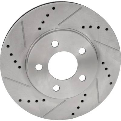 Rareelectrical - New Cross-Drilled And Slotted Brake Disc Compatible With Ford Mustang Base 6 Cyl 4.0L 2005-2010 By - Image 3