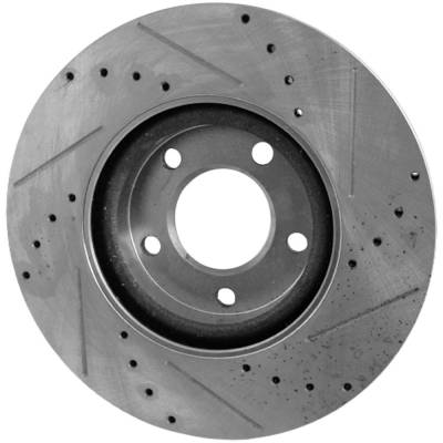 Rareelectrical - New Cross-Drilled And Slotted Brake Disc Compatible With Mazda 3 S 4 Cyl 2.5L 5 Gt 4 Cyl 2.5L 5 - Image 2