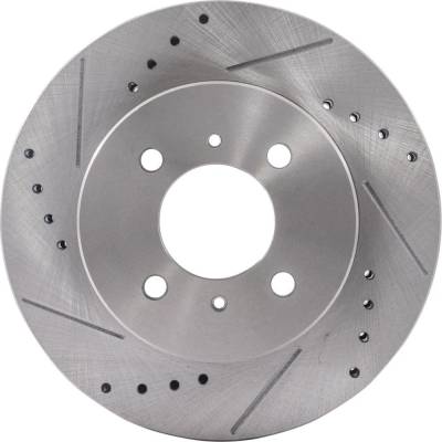 Rareelectrical - New Cross-Drilled And Slotted Brake Disc Compatible With Mitsubishi Mirage Es 4 Cyl 1.8L Mirage De 4 - Image 1