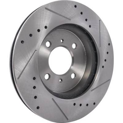 Rareelectrical - New Cross-Drilled And Slotted Brake Disc Compatible With Mitsubishi Mirage Es 4 Cyl 1.8L Mirage De 4 - Image 5