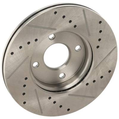 Rareelectrical - New Cross-Drilled And Slotted Brake Disc Compatible With Ford Focus Zx5 4 Cyl 2.0L Focus Zx4 4 Cyl - Image 5