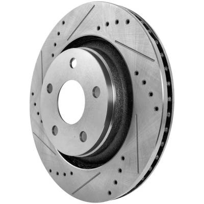 Rareelectrical - New Cross-Drilled And Slotted Brake Disc Compatible With Jeep Wrangler X 6 Cyl 3.8L Wrangler Sport S - Image 3