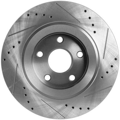 Rareelectrical - New Cross-Drilled And Slotted Brake Disc Compatible With Jeep Wrangler X 6 Cyl 3.8L Wrangler Sport S - Image 4