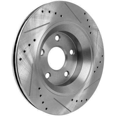 Rareelectrical - New Cross-Drilled And Slotted Brake Disc Compatible With Jeep Wrangler X 6 Cyl 3.8L Wrangler Sport S - Image 5