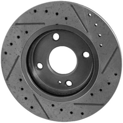 Rareelectrical - New Cross-Drilled And Slotted Brake Disc Compatible With Ford Fiesta Sel 4 Cyl 1.6L Fiesta Titanium - Image 2