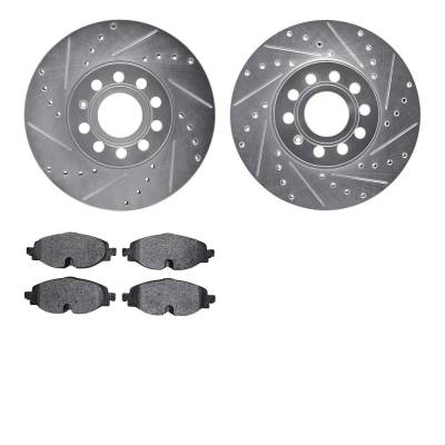 Rareelectrical - New Cross-Drilled Brake Disc And Pad Kit Compatible With Audi Volkswagen Golf S 4 Cyl 1.4L Jetta Sel - Image 2