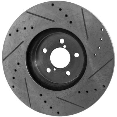 Rareelectrical - New Cross-Drilled And Slotted Brake Disc Compatible With Subaru Forester 2.5I Premium 4 Cyl 2.5L - Image 2