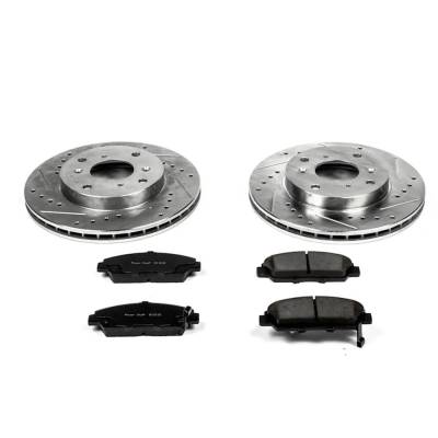 Rareelectrical - New Cross-Drilled Brake Disc And Pad Kit Compatible With Honda Prelude Si 4 Cyl 2.3L Prelude S 4 Cyl - Image 2