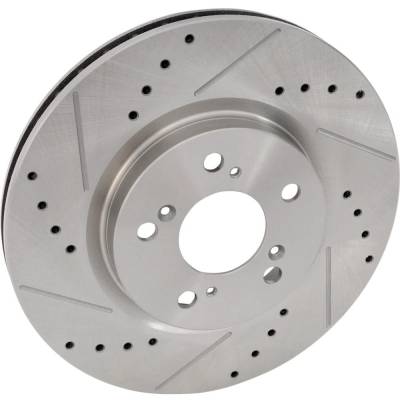 Rareelectrical - New Cross-Drilled And Slotted Brake Disc Compatible With Acura Rl Elite 6 Cyl 3.5L Rl Base 6 Cyl - Image 1