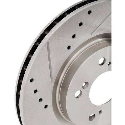 Rareelectrical - New Cross-Drilled And Slotted Brake Disc Compatible With Acura Rl Elite 6 Cyl 3.5L Rl Base 6 Cyl - Image 4