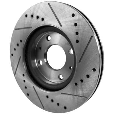 Rareelectrical - New Cross-Drilled And Slotted Brake Disc Compatible With Ford Focus Se 4 Cyl 2.0L Focus Ses 4 Cyl - Image 2