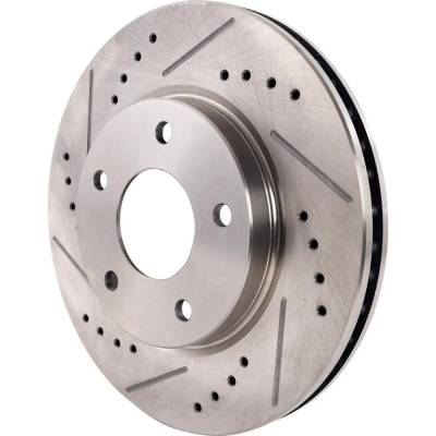 Rareelectrical - New Cross-Drilled And Slotted Brake Disc Compatible With Dodge Mitsubishi Lancer De 4 Cyl 2.0L - Image 3