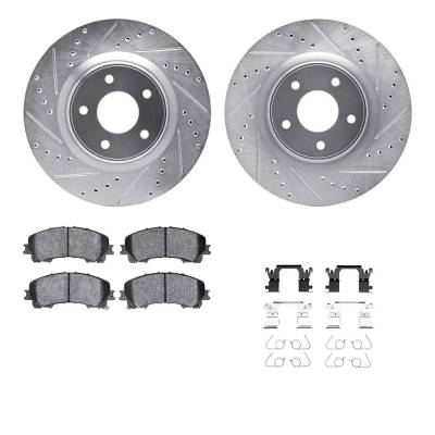 Rareelectrical - New Cross-Drilled Brake Disc And Pad Kit Compatible With Infiniti Nissan Q50 Luxe 6 Cyl 3.0L Q50 - Image 2