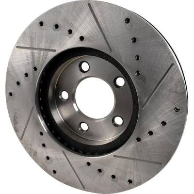 Rareelectrical - New Cross-Drilled And Slotted Brake Disc Compatible With Ford Lincoln Mercury Taurus Sho 8 Cyl 3.4L - Image 2