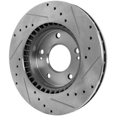 Rareelectrical - New Cross-Drilled And Slotted Brake Disc Compatible With Hyundai Elantra Se 4 Cyl 2.0L Elantra Gls 4 - Image 6