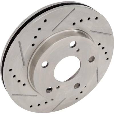 Rareelectrical - New Cross-Drilled And Slotted Brake Disc Compatible With Toyota Camry Base 4 Cyl 2.2L Camry Le 4 Cyl - Image 1