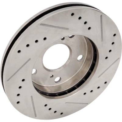 Rareelectrical - New Cross-Drilled And Slotted Brake Disc Compatible With Toyota Camry Base 4 Cyl 2.2L Camry Le 4 Cyl - Image 2