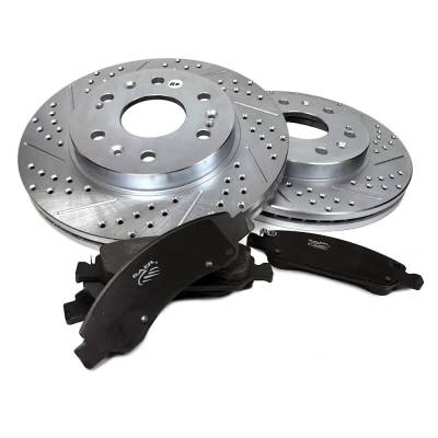 Rareelectrical - New Zinc-Plated Brake Disc And Pad Kit Compatible With Cadillac Chevrolet Corvette Z06 8 Cyl 7.0L - Image 1