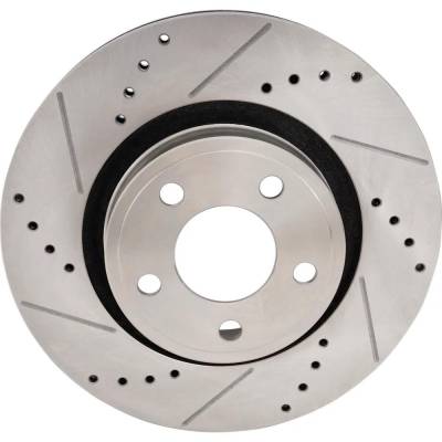 Rareelectrical - New Cross-Drilled And Slotted Brake Disc Compatible With Ford Mustang V6 6 Cyl 3.7L Mustang Ecoboost - Image 3