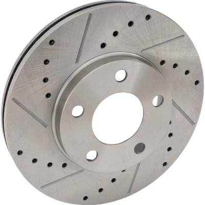 Rareelectrical - New Cross-Drilled And Slotted Brake Disc Compatible With Ford Mustang Base 6 Cyl 3.8L Mustang Base 6 - Image 1